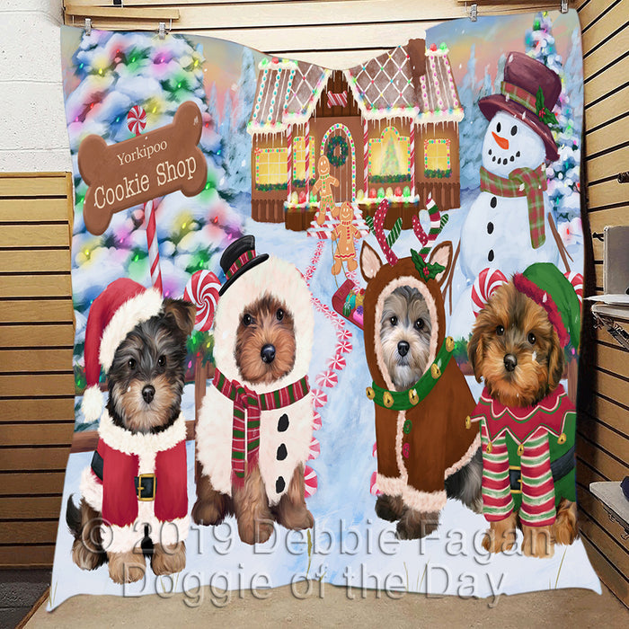 Holiday Gingerbread Cookie Yorkipoo Dogs Quilt