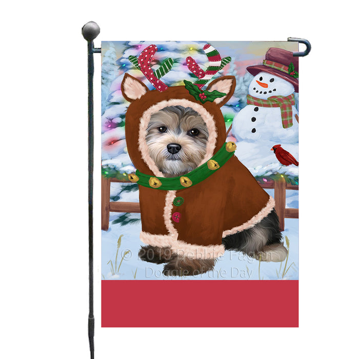 Personalized Gingerbread Candyfest Yorkipoo Dog Custom Garden Flag GFLG64235