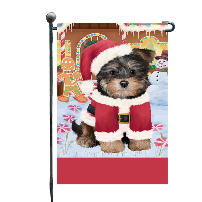 Personalized Gingerbread Candyfest Yorkipoo Dog Custom Garden Flag GFLG64236