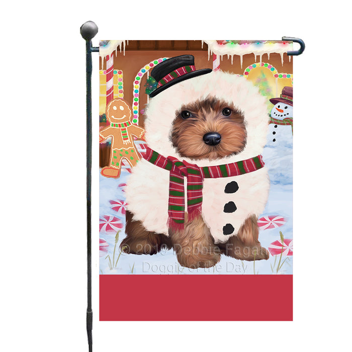 Personalized Gingerbread Candyfest Yorkipoo Dog Custom Garden Flag GFLG64237