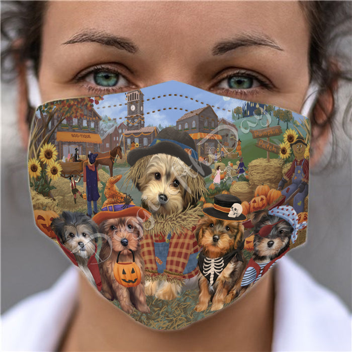 Halloween 'Round Town Yorkipoo Dogs Face Mask FM50008