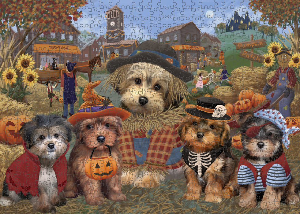 Halloween 'Round Town Yorkipoo Dogs Puzzle with Photo Tin PUZL98840