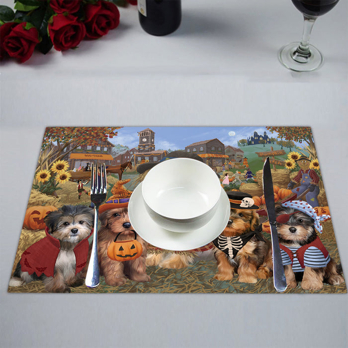 Halloween 'Round Town Yorkipoo Dogs Placemat