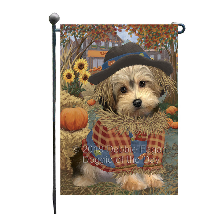 Fall Pumpkin Scarecrow Yorkipoo Dogs Garden Flag GFLG65823