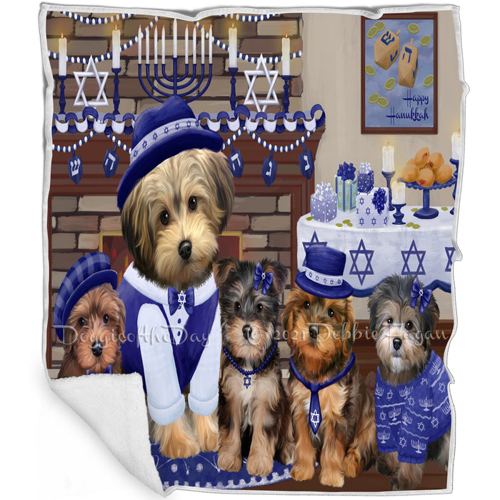 Happy Hanukkah Yorkipoo Dogs Blanket BLNKT144079