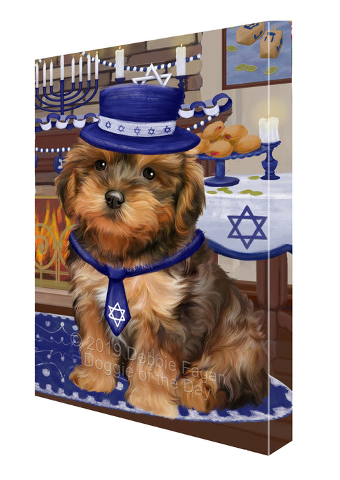 Happy Hanukkah Yorkipoo Dog Canvas Print Wall Art Décor CVS144944