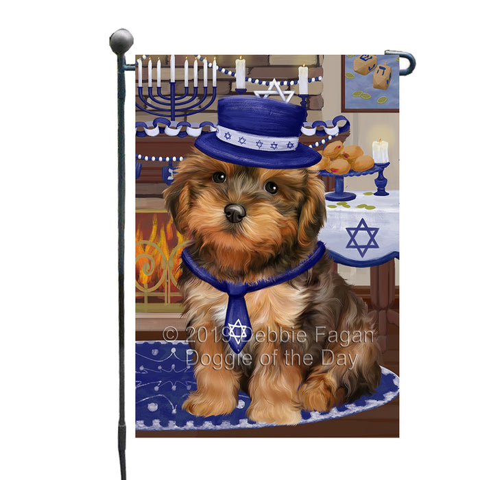 Happy Hanukkah Yorkipoo Dog Garden Flag GFLG65853