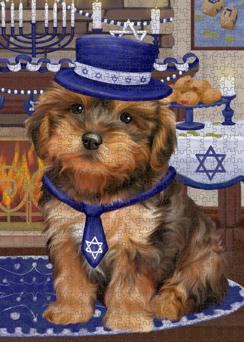 Happy Hanukkah Yorkipoo Dog Puzzle with Photo Tin PUZ99204