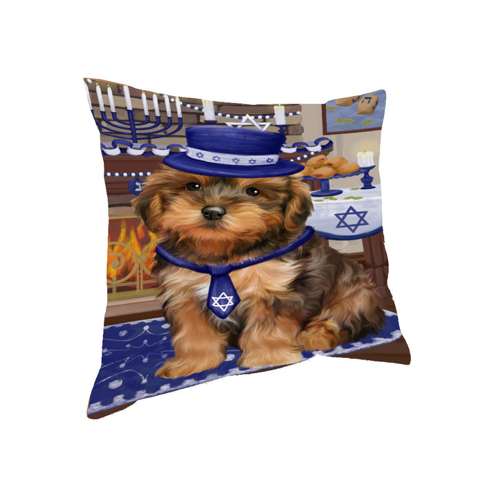 Happy Hanukkah Yorkipoo Dog Pillow PIL85588
