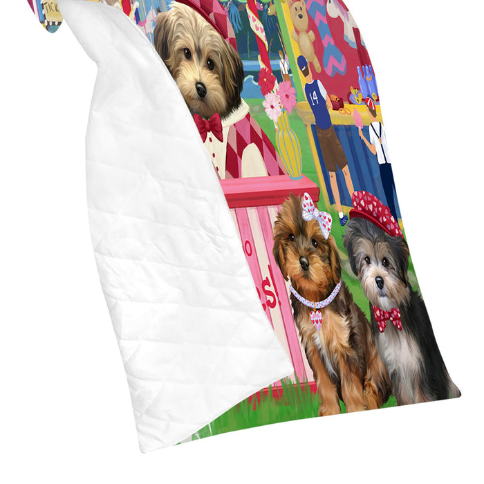 Carnival Kissing Booth Yorkipoo Dogs Quilt
