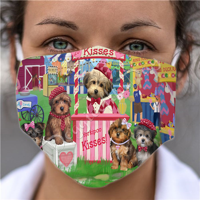 Carnival Kissing Booth Yorkipoo Dogs Face Mask FM48099