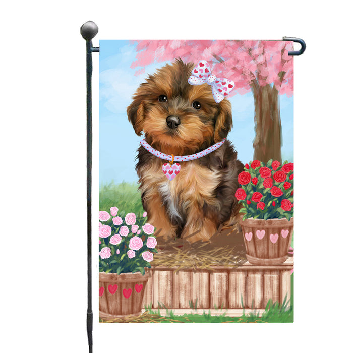 Personalized Rosie 25 Cent Kisses Yorkipoo Dog Custom Garden Flag GFLG64829