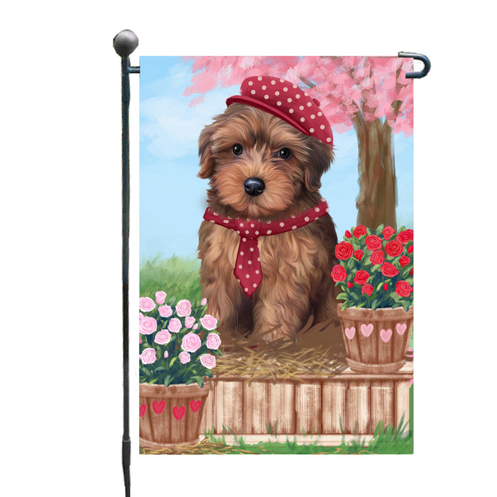 Personalized Rosie 25 Cent Kisses Yorkipoo Dog Custom Garden Flag GFLG64830