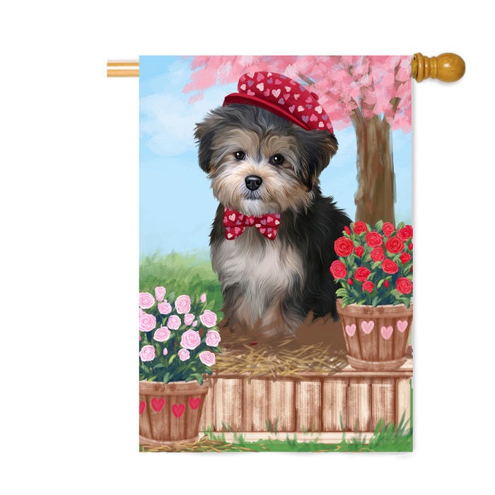 Personalized Rosie 25 Cent Kisses Yorkipoo Dog Custom House Flag FLG64979