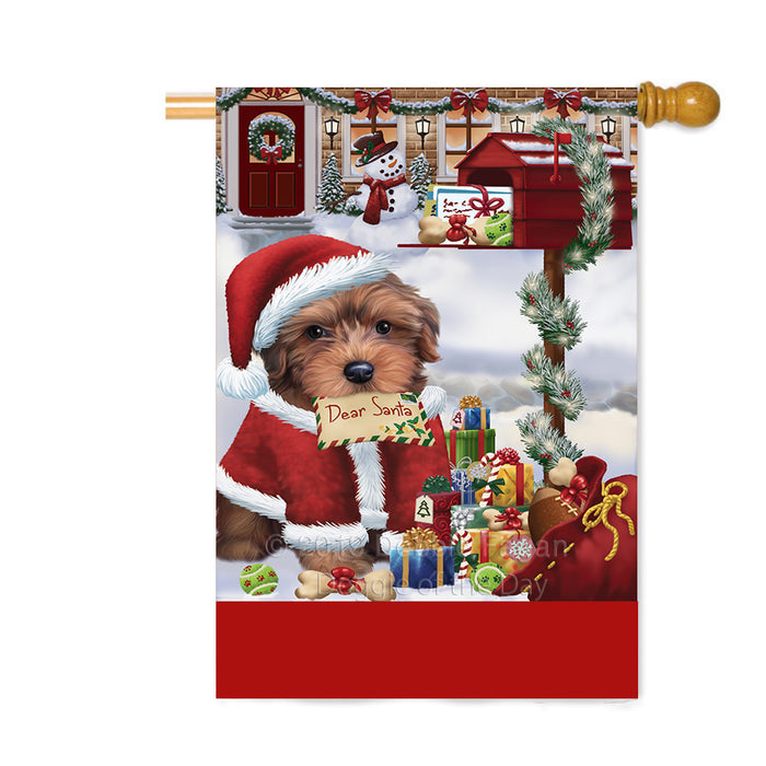 Personalized Happy Holidays Mailbox Yorkipoo Dog Christmas Custom House Flag FLG-DOTD-A60044