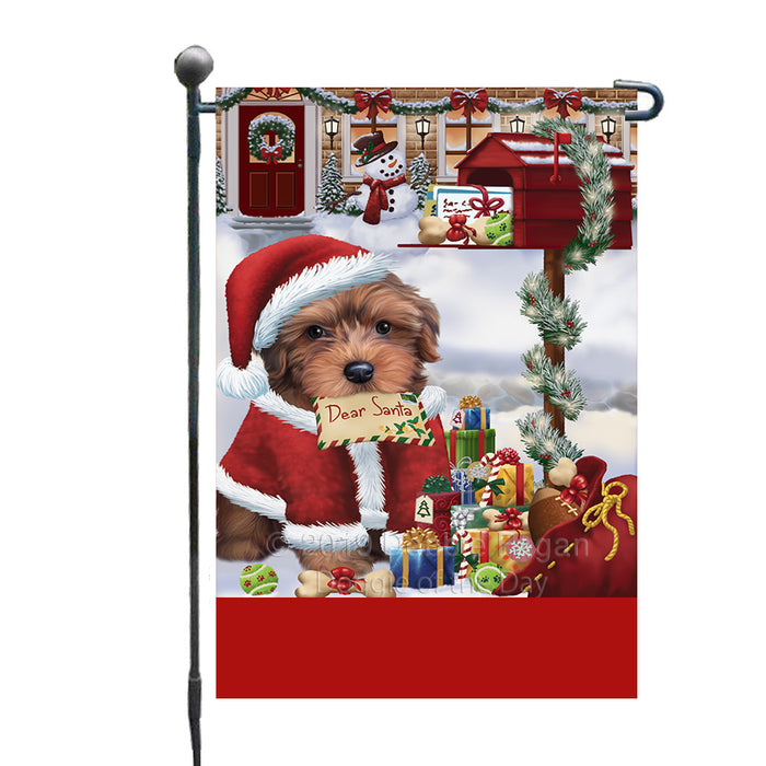 Personalized Happy Holidays Mailbox Yorkipoo Dog Christmas Custom Garden Flags GFLG-DOTD-A59988