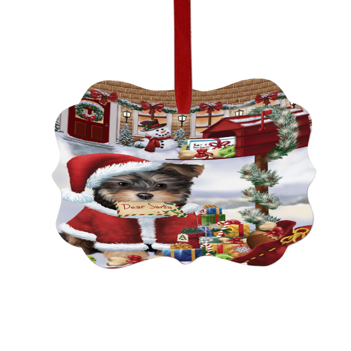 Yorkipoo Dog Dear Santa Letter Christmas Holiday Mailbox Double-Sided Photo Benelux Christmas Ornament LOR49101