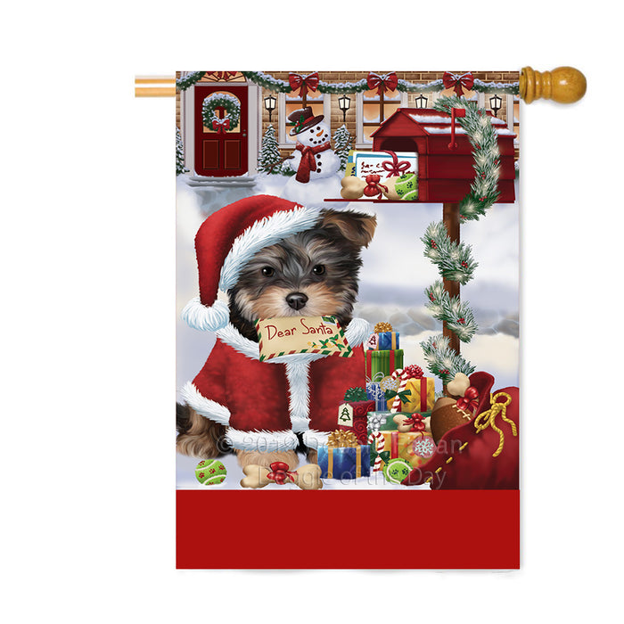 Personalized Happy Holidays Mailbox Yorkipoo Dog Christmas Custom House Flag FLG-DOTD-A60045