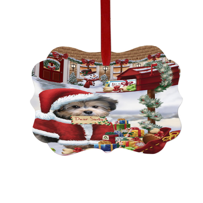Yorkipoo Dog Dear Santa Letter Christmas Holiday Mailbox Double-Sided Photo Benelux Christmas Ornament LOR49102