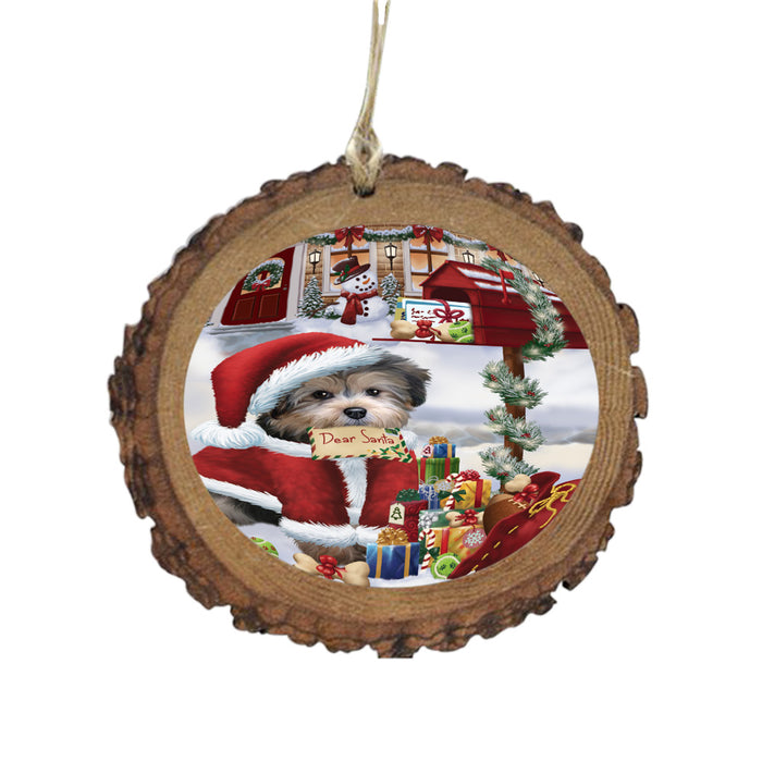 Yorkipoo Dog Dear Santa Letter Christmas Holiday Mailbox Wooden Christmas Ornament WOR49102