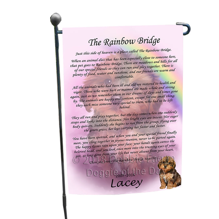 Rainbow Bridge Yorkipoo Dog Garden Flag GFLG56292