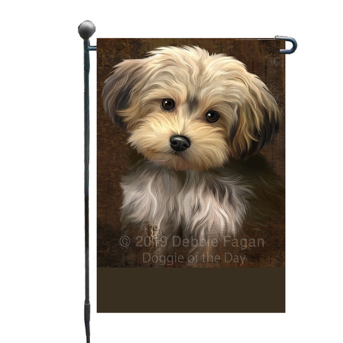 Personalized Rustic Yorkipoo Dog Custom Garden Flag GFLG63672