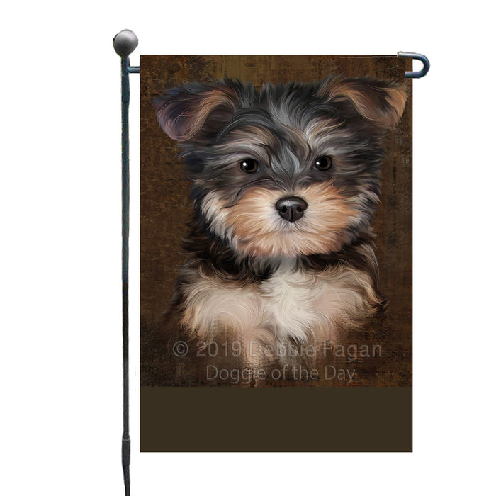 Personalized Rustic Yorkipoo Dog Custom Garden Flag GFLG63674