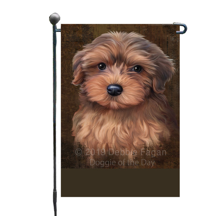 Personalized Rustic Yorkipoo Dog Custom Garden Flag GFLG63676