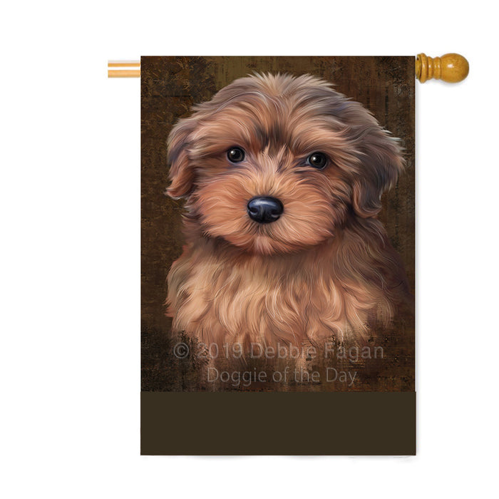 Personalized Rustic Yorkipoo Dog Custom House Flag FLG64753