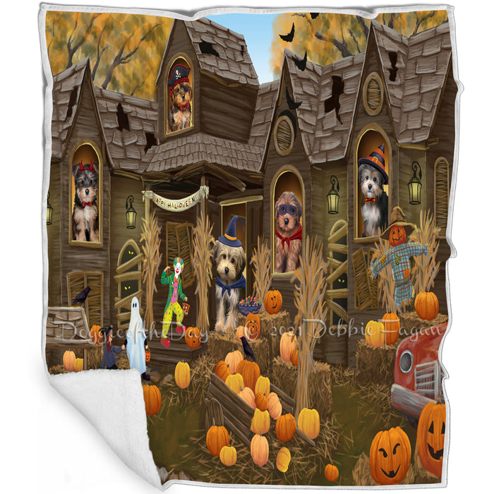 Haunted House Halloween Trick or Treat Yorkipoos Dog Blanket BLNKT93549
