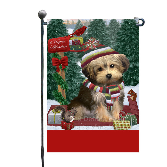 Personalized Merry Christmas Woodland Sled  Yorkipoo Dog Custom Garden Flags GFLG-DOTD-A61732