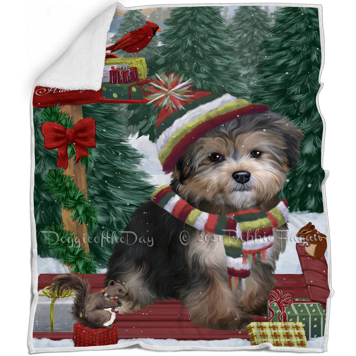 Merry Christmas Woodland Sled Yorkipoo Dog Blanket BLNKT115140