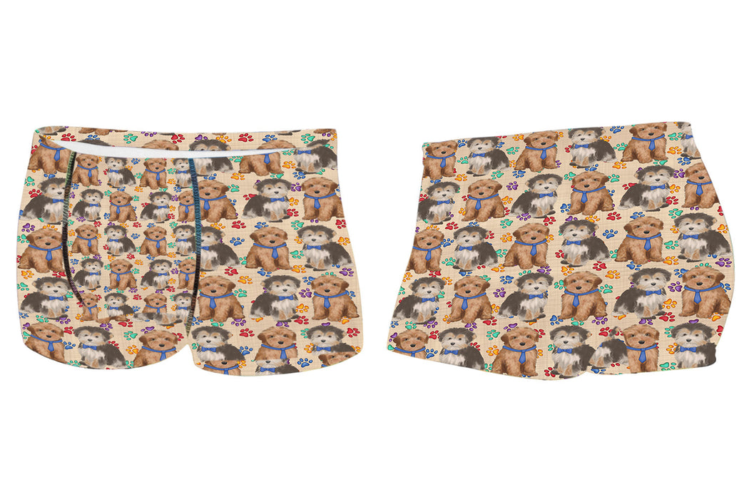 Rainbow Paw Print Yorkipoo Dogs BlueMen's All Over Print Boxer Briefs