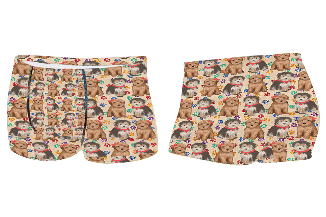 Rainbow Paw Print Yorkipoo Dogs RedMen's All Over Print Boxer Briefs