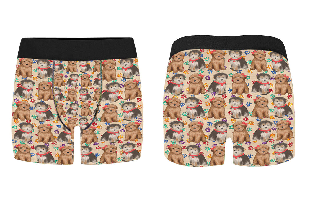 Rainbow Paw Print Yorkipoo Dogs Red Men's Classic Boxer Briefs