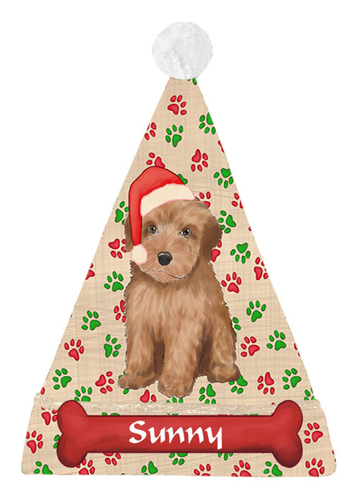 Pet Name Personalized Christmas Paw Print Yorkipoo Dogs Santa Hat