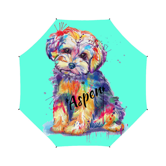 Custom Pet Name Personalized Watercolor Yorkipoo DogSemi-Automatic Foldable Umbrella
