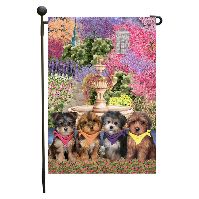 Yorkipoo Dogs Garden Flag: Explore a Variety of Designs, Weather Resistant, Double-Sided, Custom, Personalized, Outside Garden Yard Decor, Flags for Dog and Pet Lovers