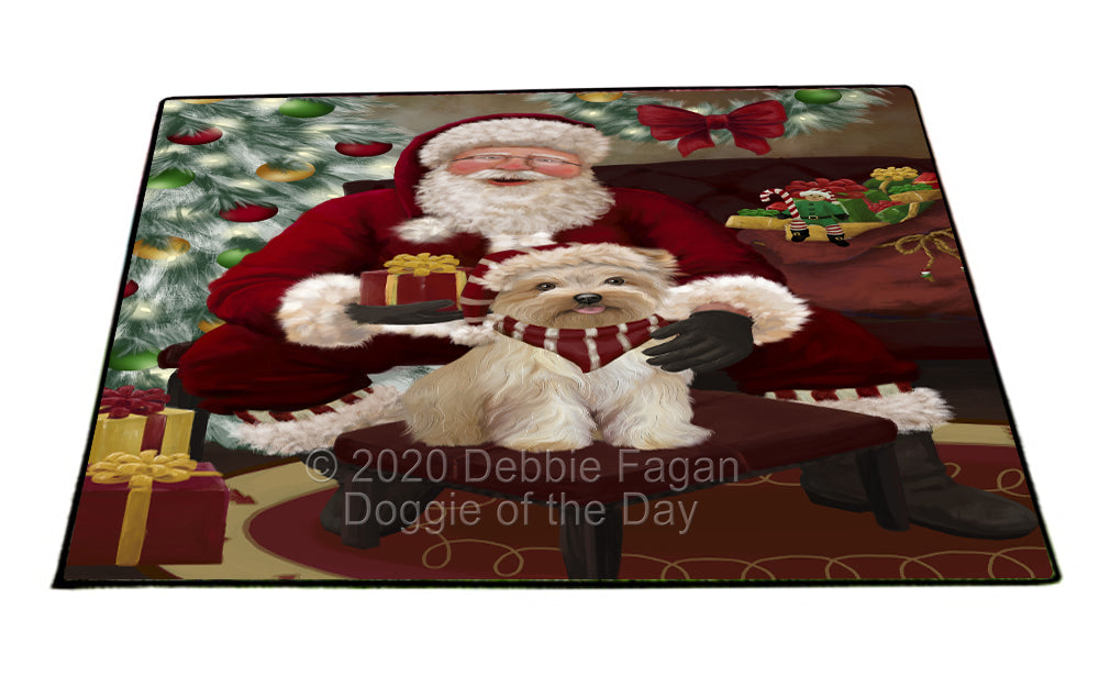 Santa's Christmas Surprise Yorkipoo Dog Indoor/Outdoor Welcome Floormat - Premium Quality Washable Anti-Slip Doormat Rug FLMS57622