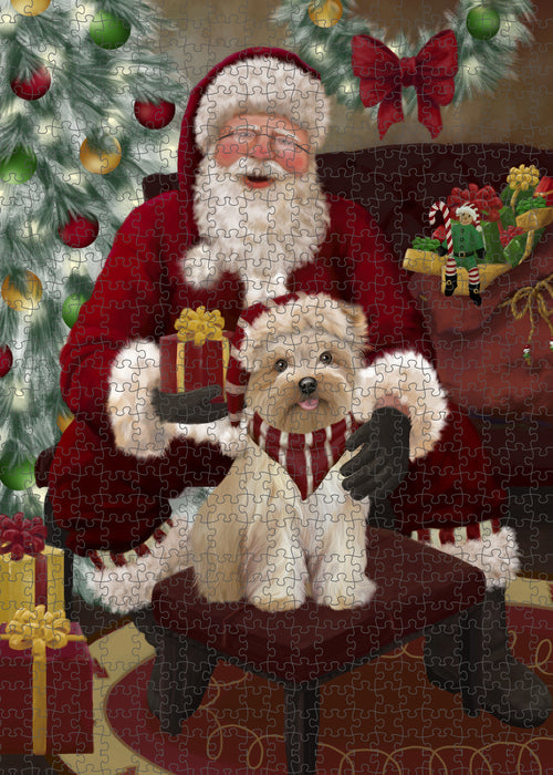 Santa's Christmas Surprise Yorkipoo Dog Puzzle with Photo Tin PUZL101032