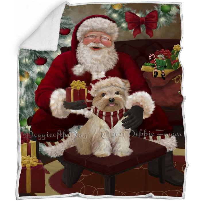 Santa's Christmas Surprise Yorkipoo Dog Blanket BLNKT142503