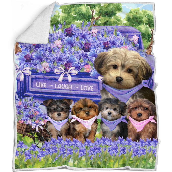 Yorkipoo Bed Blanket, Explore a Variety of Designs, Custom, Soft and Cozy, Personalized, Throw Woven, Fleece and Sherpa, Gift for Pet and Dog Lovers