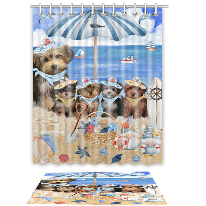 Yorkipoo Shower Curtain & Bath Mat Set, Custom, Explore a Variety of Designs, Personalized, Curtains with hooks and Rug Bathroom Decor, Halloween Gift for Dog Lovers