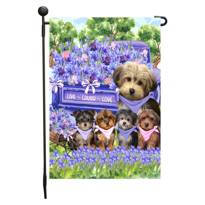 Yorkipoo Dogs Garden Flag for Dog and Pet Lovers, Explore a Variety of Designs, Custom, Personalized, Weather Resistant, Double-Sided, Outdoor Garden Yard Decoration