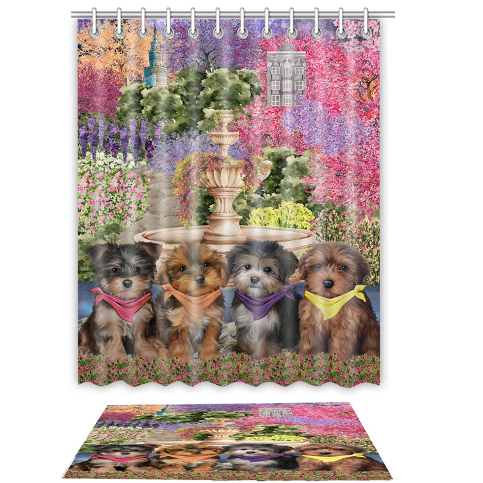 Yorkipoo Shower Curtain & Bath Mat Set - Explore a Variety of Personalized Designs - Custom Rug and Curtains with hooks for Bathroom Decor - Pet and Dog Lovers Gift