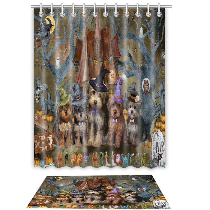 Yorkipoo Shower Curtain with Bath Mat Combo: Curtains with hooks and Rug Set Bathroom Decor, Custom, Explore a Variety of Designs, Personalized, Pet Gift for Dog Lovers