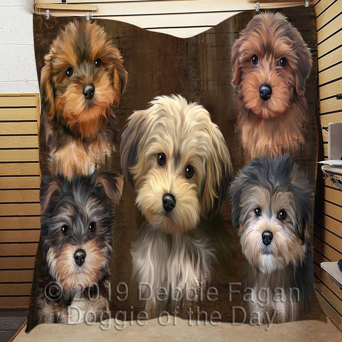 Rustic Yorkipoo Dogs Quilt