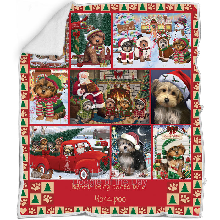 Love is Being Owned Christmas Yorkipoo Dogs Blanket BLNKT143512