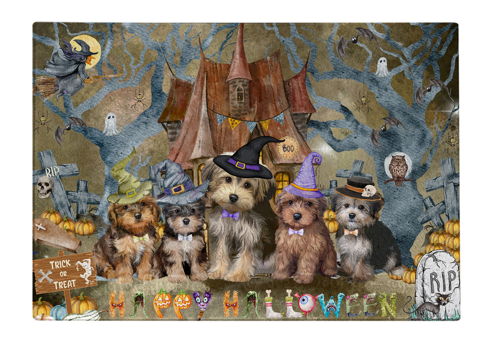 Yorkipoo Cutting Board: Explore a Variety of Designs, Personalized, Custom, Kitchen Tempered Glass Scratch and Stain Resistant, Halloween Gift for Pet and Dog Lovers
