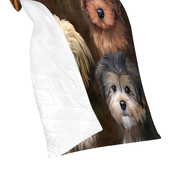 Rustic Yorkipoo Dogs Quilt